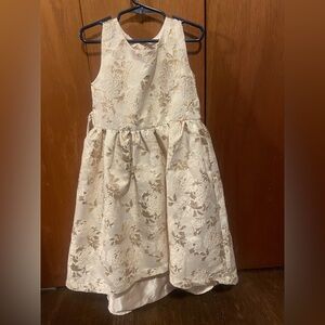 Gymboree Cream & Gold Floral Formal Dress